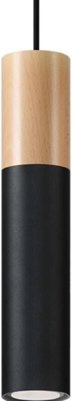 Slim 8cm Pendant Light Black, Natural Wood GU10 Slim 8cm Pendelleuchte Schwarz, Naturholz GU10