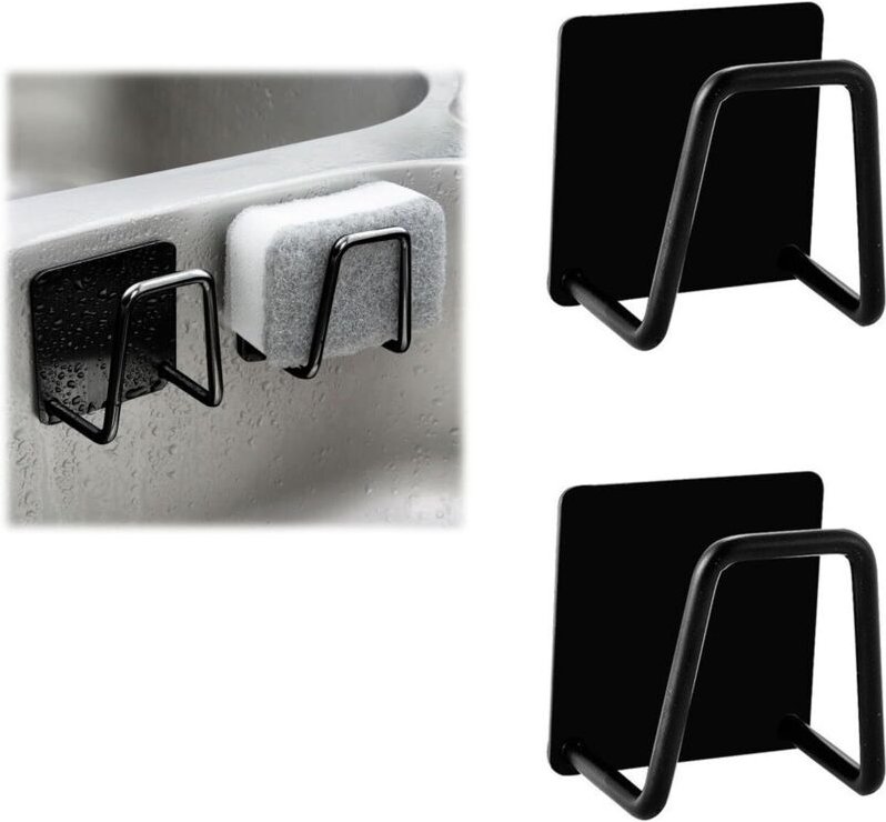 2-teiliger Spülbecken-Schwammhalter, selbstklebender Spülbecken-Schwammhalter, Edelstahl 304, für die Aufbewahrung in Kü...