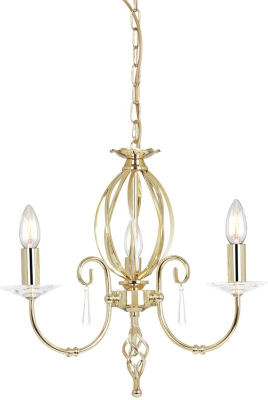 Aegean - Kronleuchter 3 Leicht poliertes Messing, E14 - Elstead