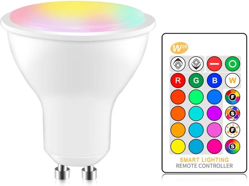 GU10 RGB-LED-Strahler mit Farbwechsel, dimmbare RGBW-LED-Lampen mit Infrarot-Fernbedienung, warmweiße LED-Strahler (2700...