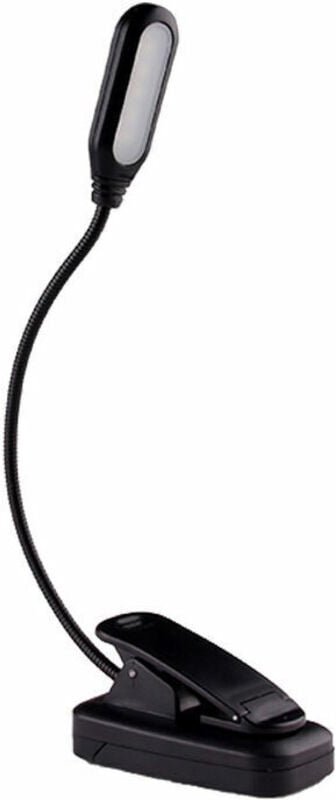 Jalleria - LED-Leselampe, Clip-Buchlampe für nächtliche Lesereisen, wiederaufladbare Leselampe mit 5 LEDs, 360° flexible...