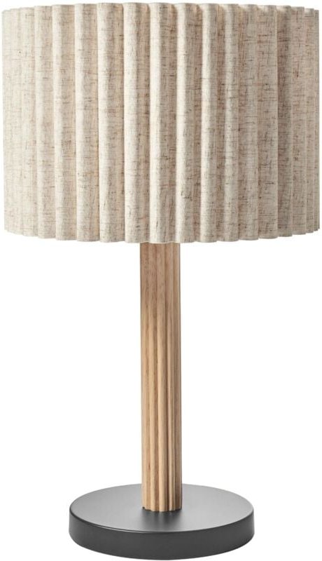 Tischlampe BELESSA Kunstleinen Hellbeige