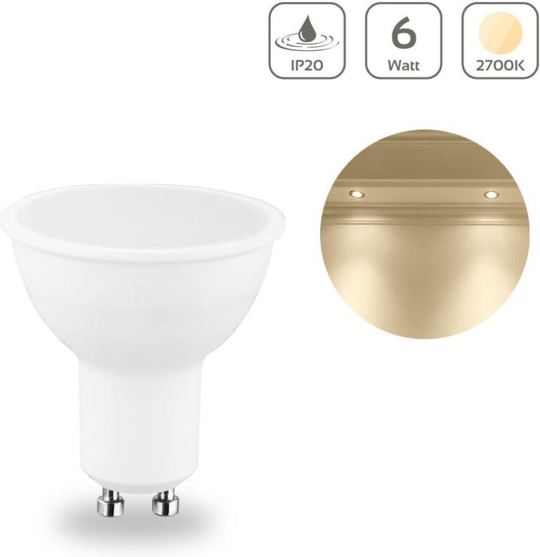 LED Spot GU10 6W 540lm 120° - Lichtfarbe: Warmweiß 2700K