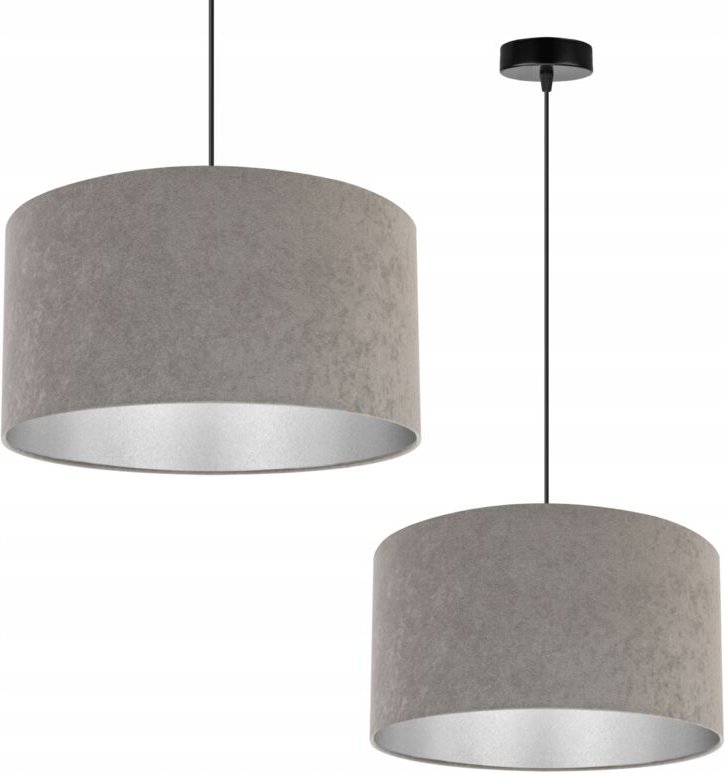 Hängelampe, Deckenleuchter, Chrom, Samtlampenschirm