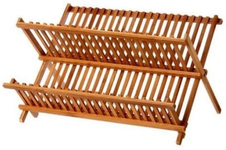 Geschirrabtropfständer - Bambus - Faltbar - 34 Teller - 42 x 38 cm - Ökologisch