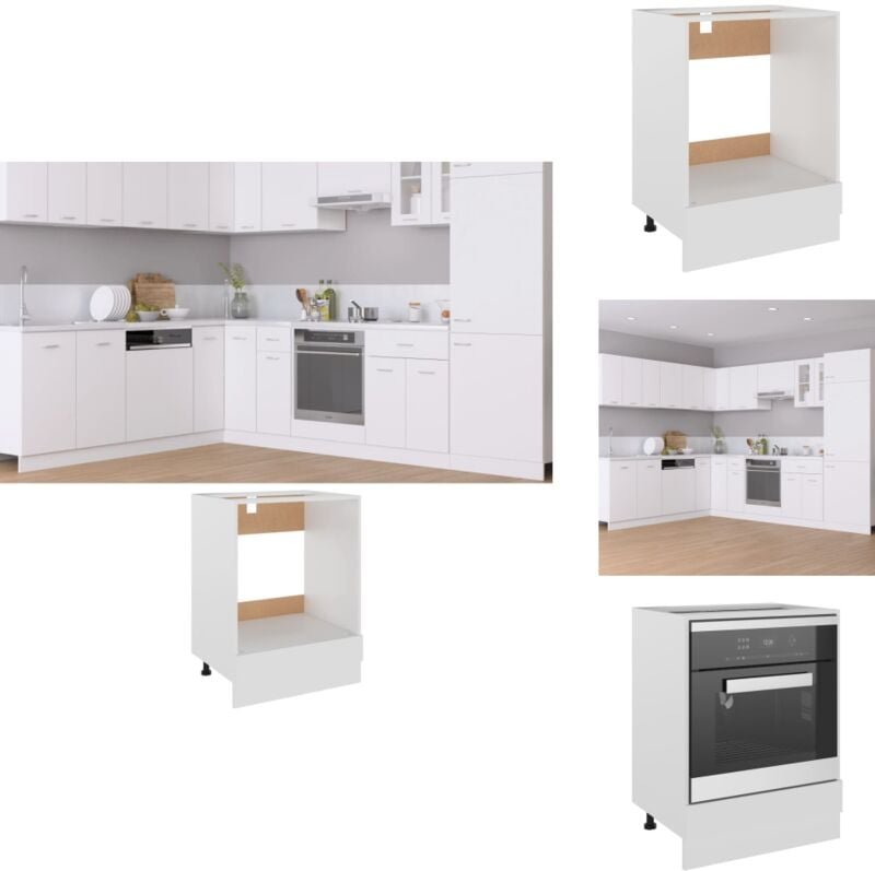 Herdumbauschrank Weiß 60x46x81,5 cm Holzwerkstoff - Herdumbauschrank - Küchenschrank - Holzschrank - Weißer Schrank - Kü...