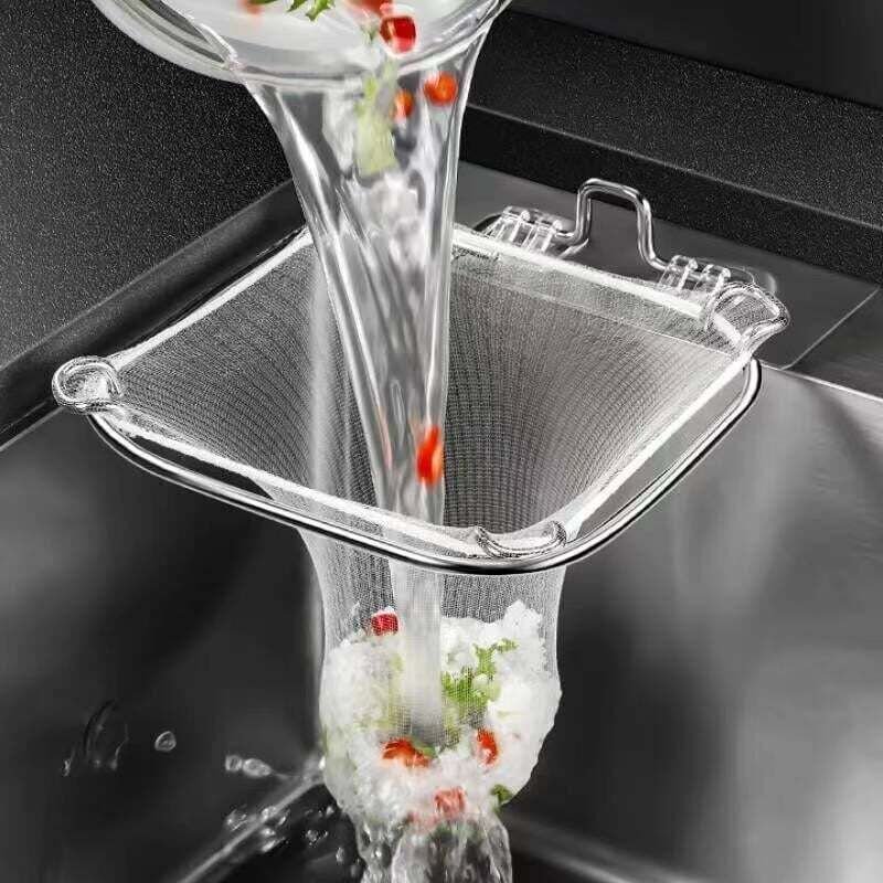 Ecksieb aus Edelstahl für Küchenabtropfgestelle, Bioabfallkorb mit Netzgewebe, 100er-Packung