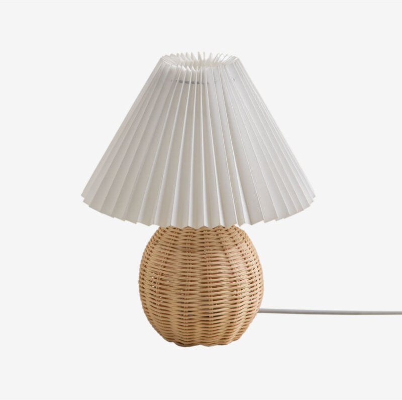 Rattan Tischlampe Oliag Natürlich - Sklum