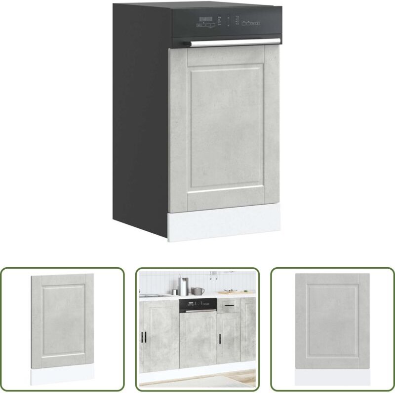 vidaXL Holzwerkstoff - Geschirrspülerblende Porto Betongrau 45x1,5x67 cm Holzwerkstoff