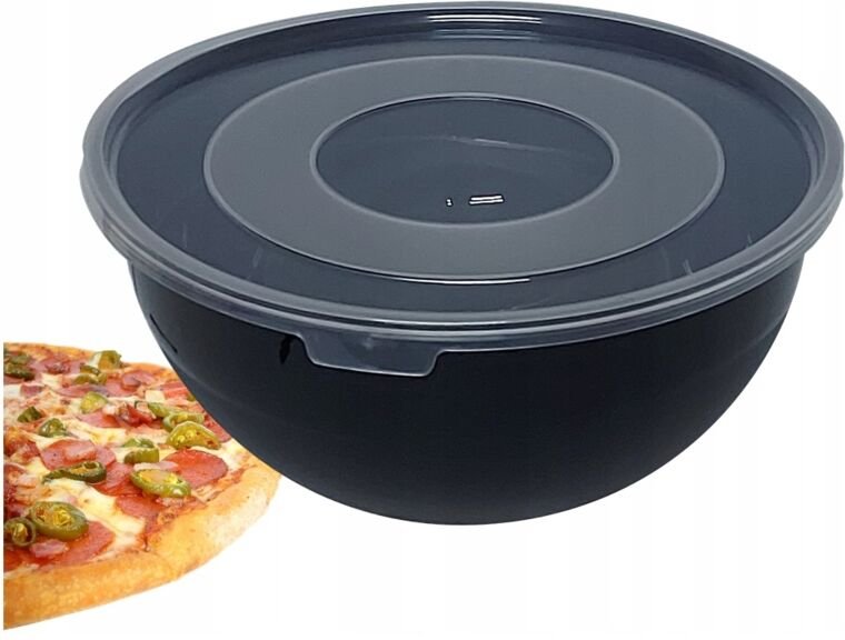 Kunststoff-Küchenschüssel mit Deckel 2L SCHWARZ