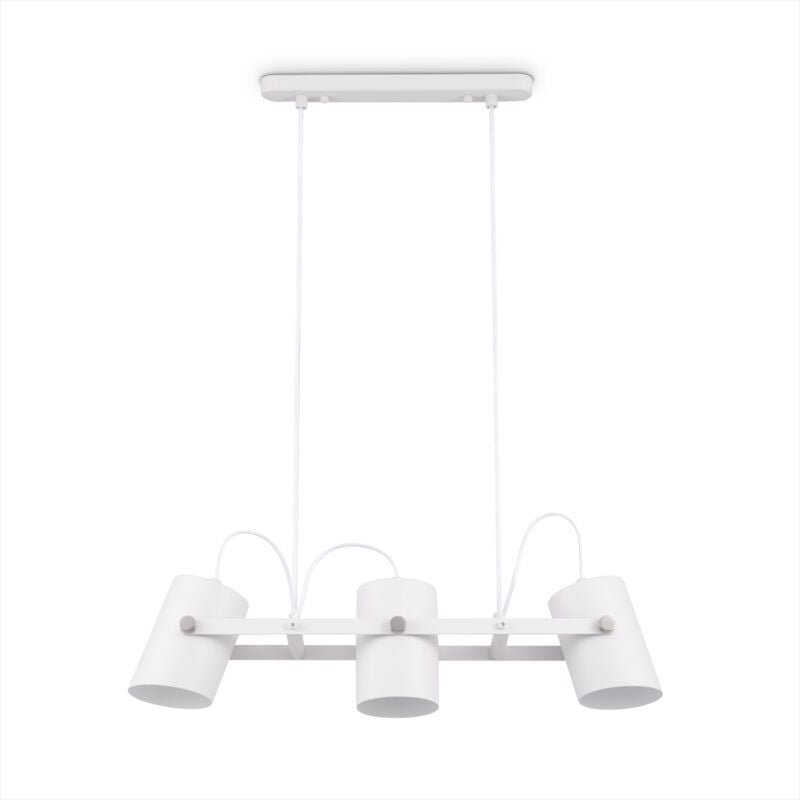 Pendellampe Wohnzimmer Esszimmer Hängelampe Esstisch Pendelleuchte Industriell Weiß 2, Pendelleuchte 3-Flammig - Paco Ho...