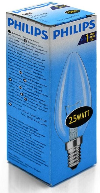 10er Pack Philips E-14 Glühlampe kerze - 25 Watt - klar