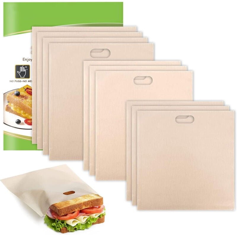 10er-Pack Toasterbeutel, wiederverwendbare Antihaft-Toastbeutel, Aufbewahrungsbeutel für Sandwich-Snacks, hochtemperatur...