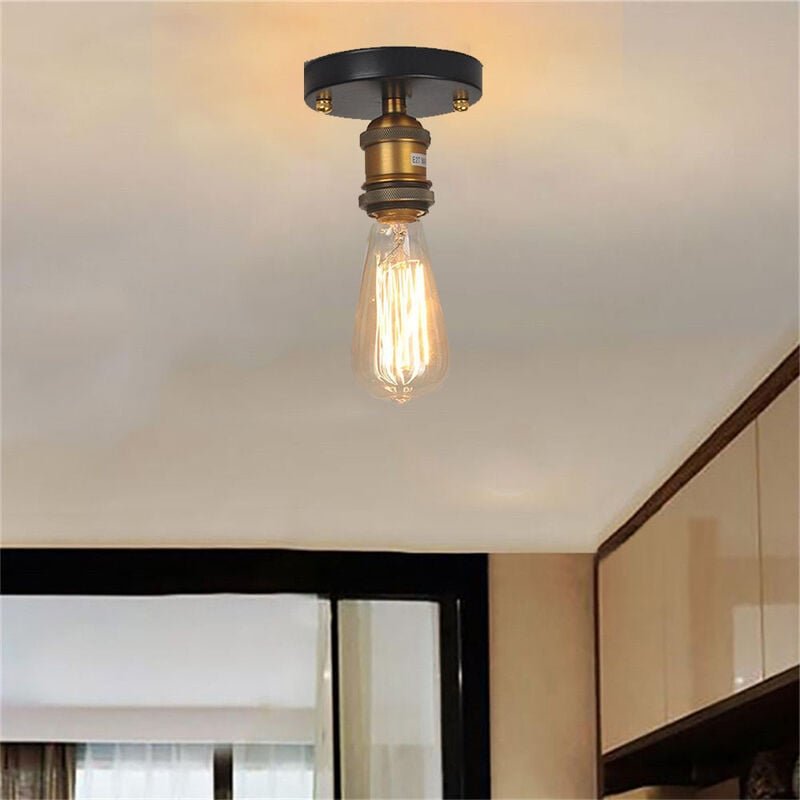 Thumbnail - 2er Deckenleuchte Vorrichtung E27 Halter Vintage Edison Lampenfassung Rustic Lampensockel (Bronze)