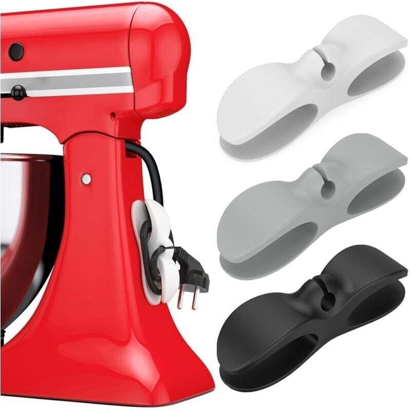 3 pezzi avvolgicavo in silicone - Organizer adesivo per piccoli elettrodomestici da cucina Organizer per cavi domestici ...