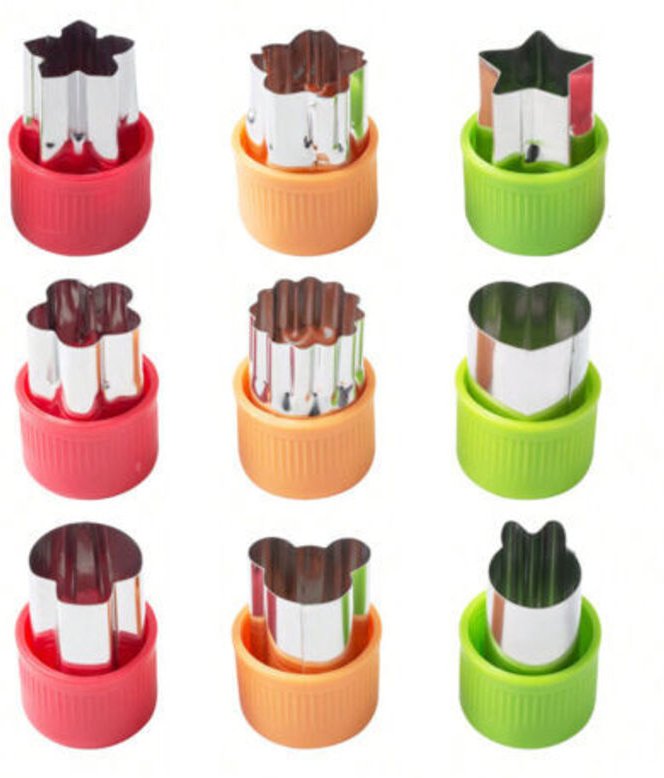 8-teiliges Ausstechformen-Set für Gemüse, Mini-Obst-Ausstechformen aus Edelstahl, Gemüseausstechformen-Set mit