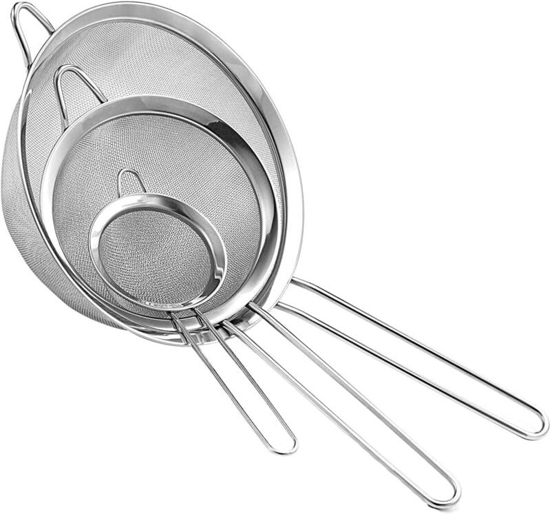Tigrezy - Feinmaschiges Küchensieb-Set aus Edelstahl, Lebensmittelsieb und Mehlsieb zum Backen, Sieb, Sieb zum Kochen, r...