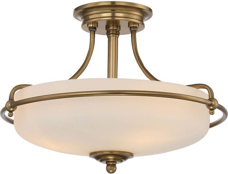 Elstead - Griffin - 3 Licht Semi-Flush Light - Verwittertes Messing, E27