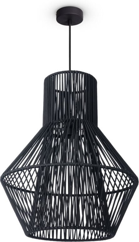 Led Pendellampe Wohnzimmer Hängeleuchte Esszimmer Vintage Korboptik Boho Natur Pendelleuchte, Schwarz 10 - Paco Home