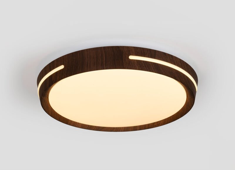 LED-Deckenleuchte CCT - 24W - Seiteneffekt - Holzfarbe Ø40cm