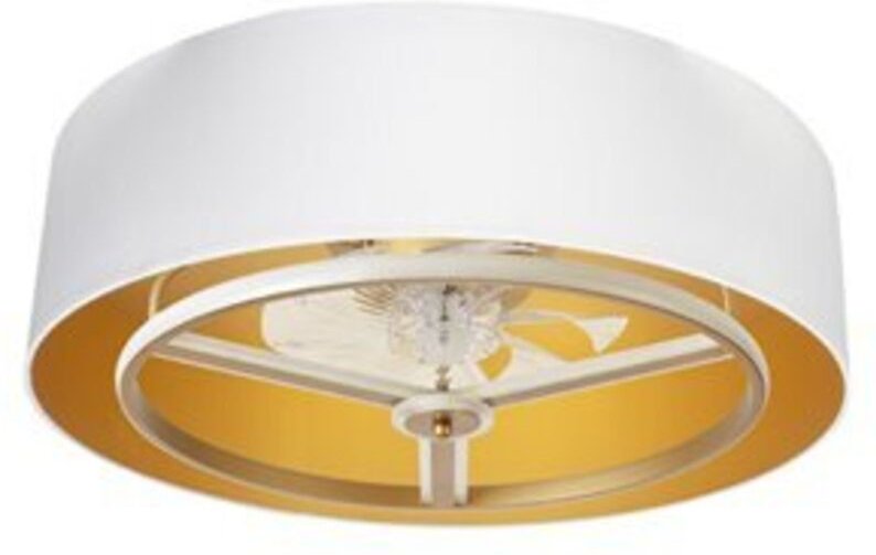 Ventilator Dc Anuska 60w Weiß/Gold 70d 8 Flügel 6 Geschwindigkeiten 5100lm 3 Farben Fernbedienung, Speicher, Dimmer, Zei...