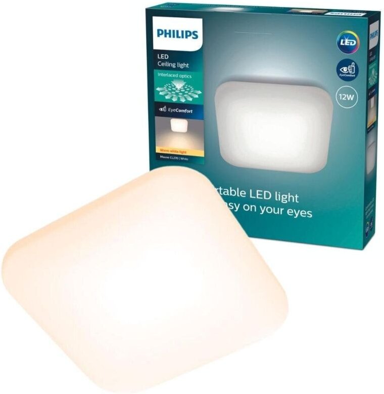 Philips - Beleuchtung - LED-Leuchte 26x26 cm, 2700 k, 12 w, weiß 929003313201