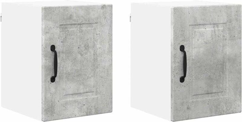 Küchenwandschrank mit Regal 2 pcs Beton Grau 30 x 31 x 40 cm vidaXL