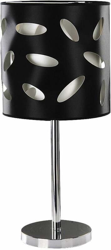 Tischleuchte 66,5 cm Schwarz Chrom Metall Modern Leselampe Tischlampe