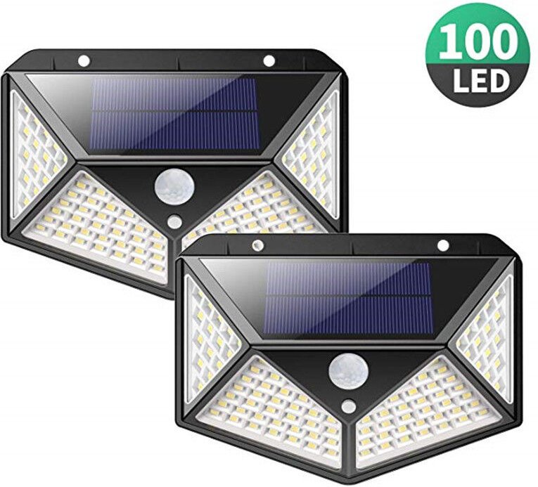 Solarlampe für den Außenbereich, leistungsstarke Version, 2er-Pack, 100 LEDs, 2200 mAh, wasserdichte Außenbeleuchtung, 2...