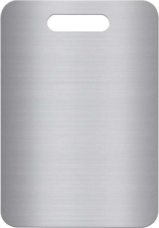 Tagliere in acciaio inox 304, bifacciale, senza BPA, ideale per carne, pane, verdura e frutta, ampia superficie di tagli...