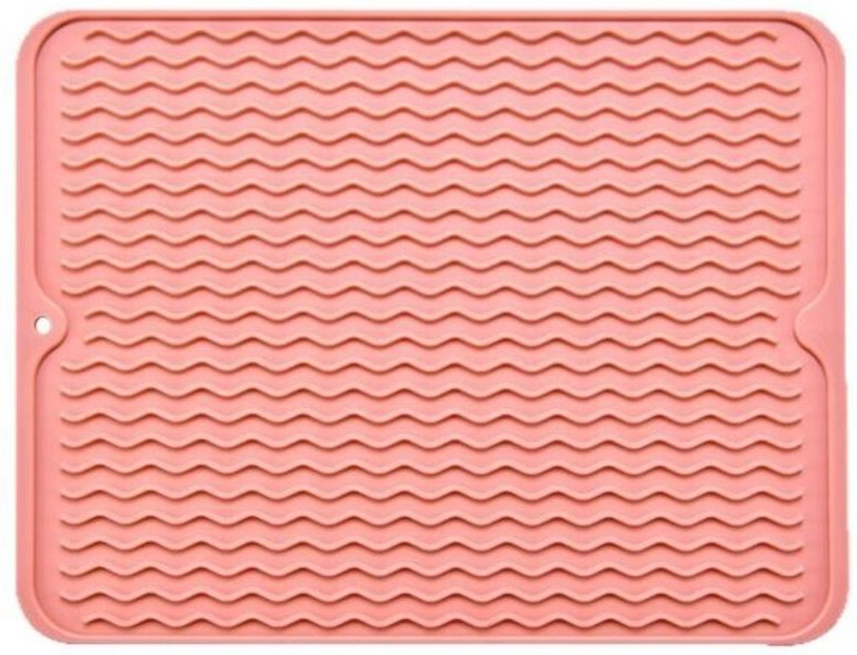 Abtropfmatte 30 x 40 cm, Silikon, hitzebeständig, rutschfest, Abtropfmatte, Platzset (hellrosa)