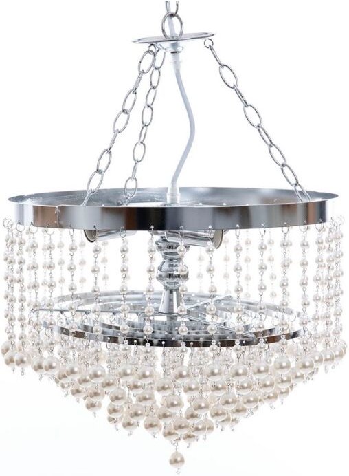 Deckenleuchte aus Metall in Neusilber, 38 x 38 x 50 cm