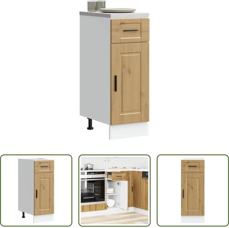 Holzwerkstoff - Küchenunterschrank Porto Artisan-Eiche Holzwerkstoff