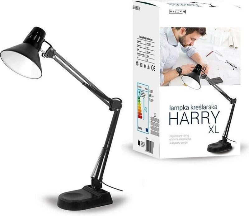 Nilsen Harry XL Schreibtischlampe schwarz E27