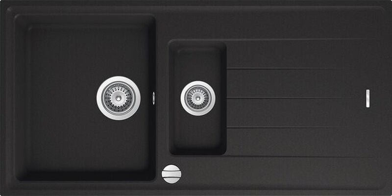 Granitspüle Victory S1000.10 - deep black ab 60er Unterschrank 100 x 50 cm mit Excenter - neue Farbe