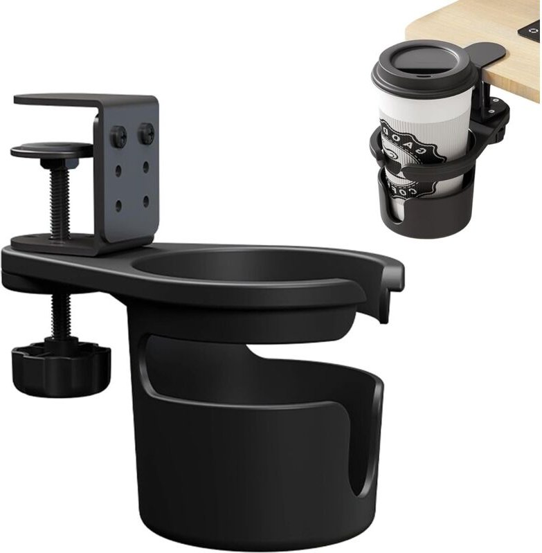 Verstellbarer, um 360° drehbarer Becherhalter, auslaufsicher, für Büro oder Zuhause – kompatibel mit Flaschen und Becher...