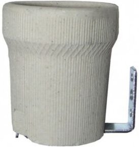 TIBELEC E27 Porzellanfassung, Steingut, weiß 100 W TIBELEC