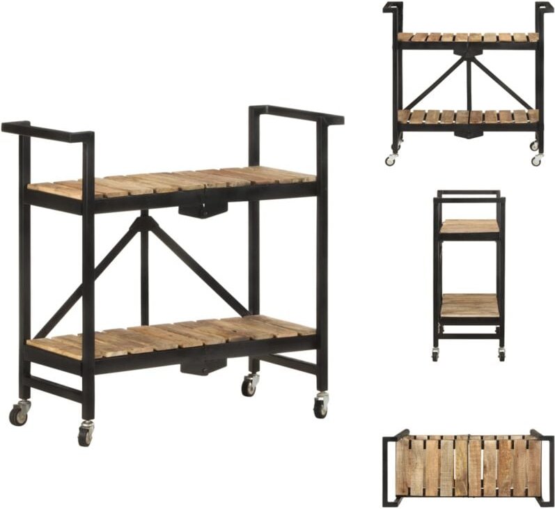 Küchenwagen 87x36x81 cm Mango Massivholz - Küchenwagen - Küchenwägen - Servierwagen - Servierwägen