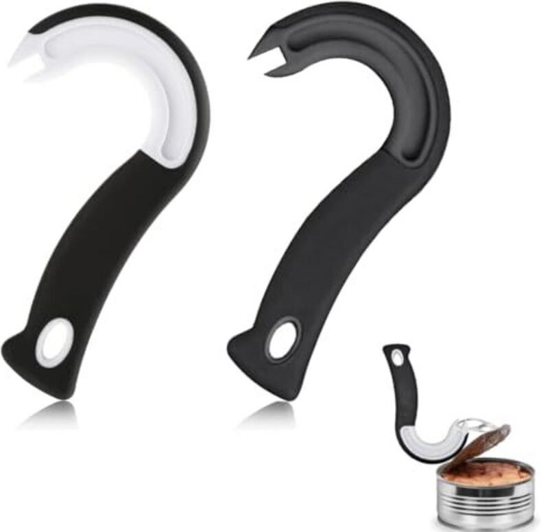 2-teiliger Dosenöffner, manueller Dosenöffner mit Verschlussringen, leicht zu öffnendes Küchenutensil für Dosen mit Vers...