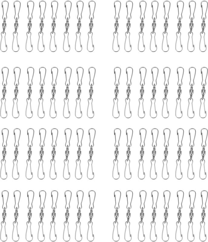Tlily - 32Er Pack Double Clip Drehhaken für Windspinner, Windsack, VogelhäUschen, Windspiele Crystal Twisters Party