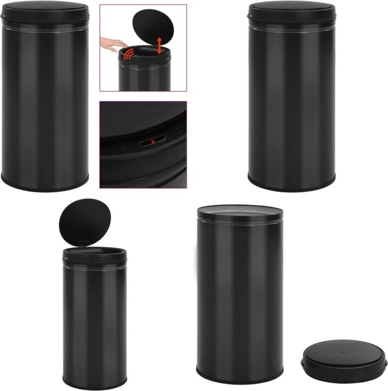 Vidaxl - Automatischer Sensor-Mülleimer 70 l Kohlenstoffstahl Schwarz - Mülleimer - Abfalleimer - Home & Living - Schwar...
