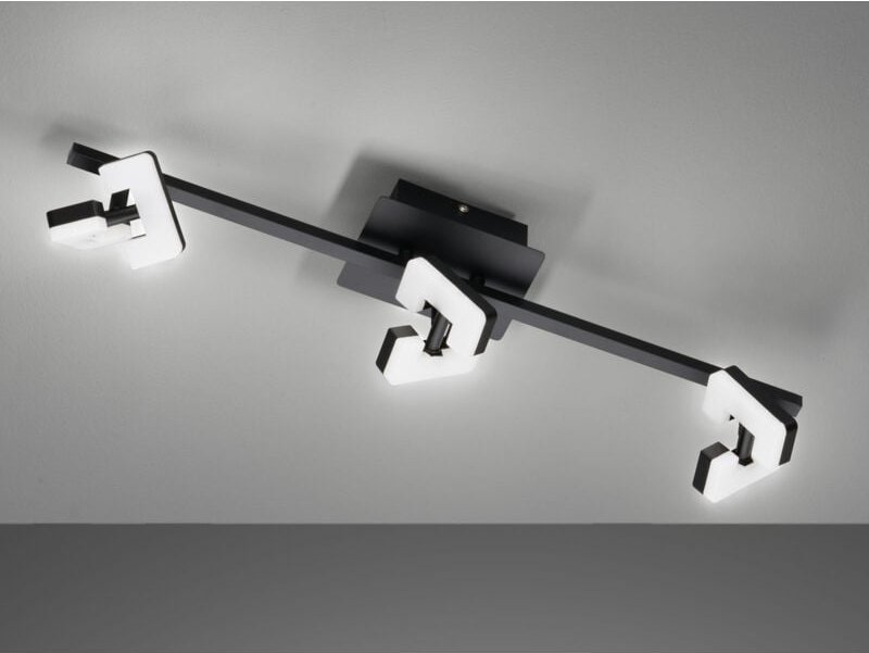 Led Deckenstrahler ray Schwarz 3-flammig, Breite 60cm