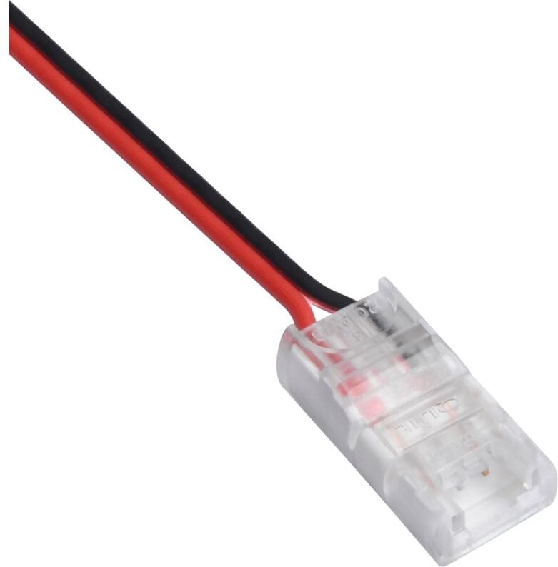 Efectoled - Clip-Verbinder mit Kabel für einfarbige LED-Streifen 12-24V dc Breite 8 mm 8 mm