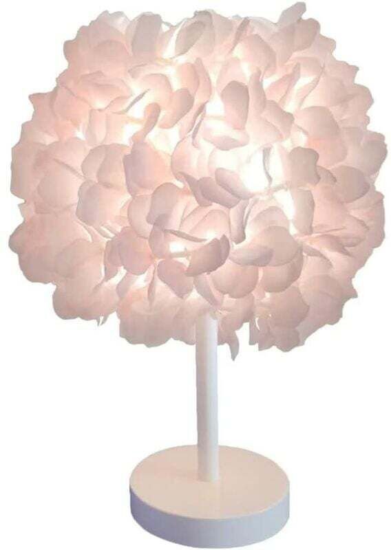 Seide Rose Blume Nachttischlampe Nachttischlampe Lampenschirm moderne elegante Feder Tisch Schreibtischlampe Lampenschir...