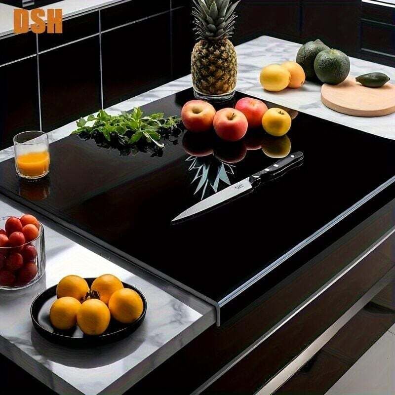 Schneidebrett aus Acryl mit Schutzrand, 45 x 35 cm, rutschfest für die Arbeitsfläche