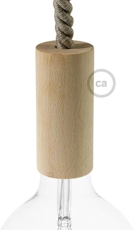 E27 Fassung Set creative cables Holz golden 20x15x25 cm