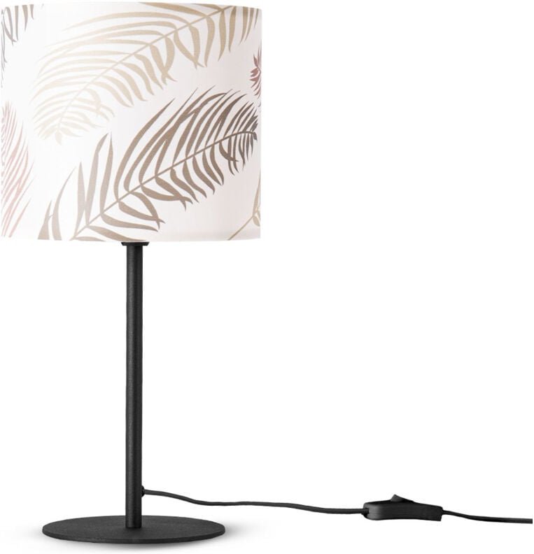 Tischlampe Schreibtischlampe Wandlampe Stoff Nachttisch E14 Blumen Jungle Deko Tischleuchte - Schwarz, Design 1 (Ø18 cm)...