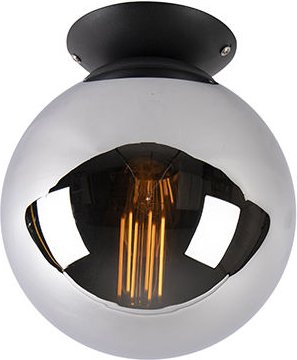 Art Deco Deckenlampe schwarz mit Rauchspiegel - Pallon