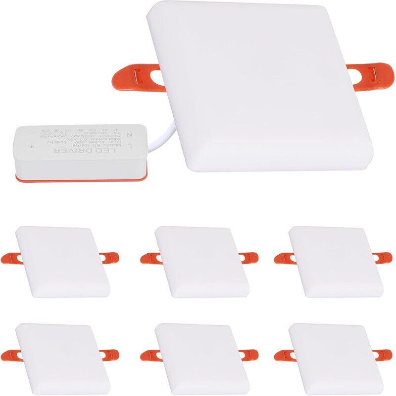 GOECO Rahmenlose LED-Deckenleuchte, 6er-Pack, 18 W, Kaltweiß 6500 K, für Decken (Küche, Flur, Wohnzimmer, Büro)