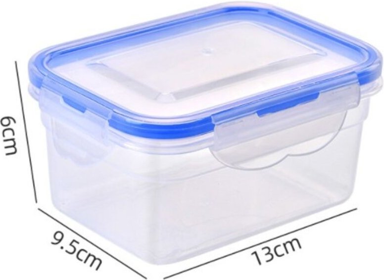 Quadratische Aufbewahrungsbox, transparenter Kunststoff, 13 x 9,5 x 6 cm / 17,5 x 13 x 7,5 cm, 500 ml (13 x 9,5 x 6 cm 5...